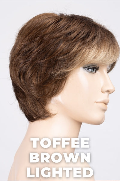Ellen Wille Wigs - Prima Soft - Toffee Brown Lighted. Medium Brown, Light Red-Brown, and a Dark Strawberry Blonde blend.