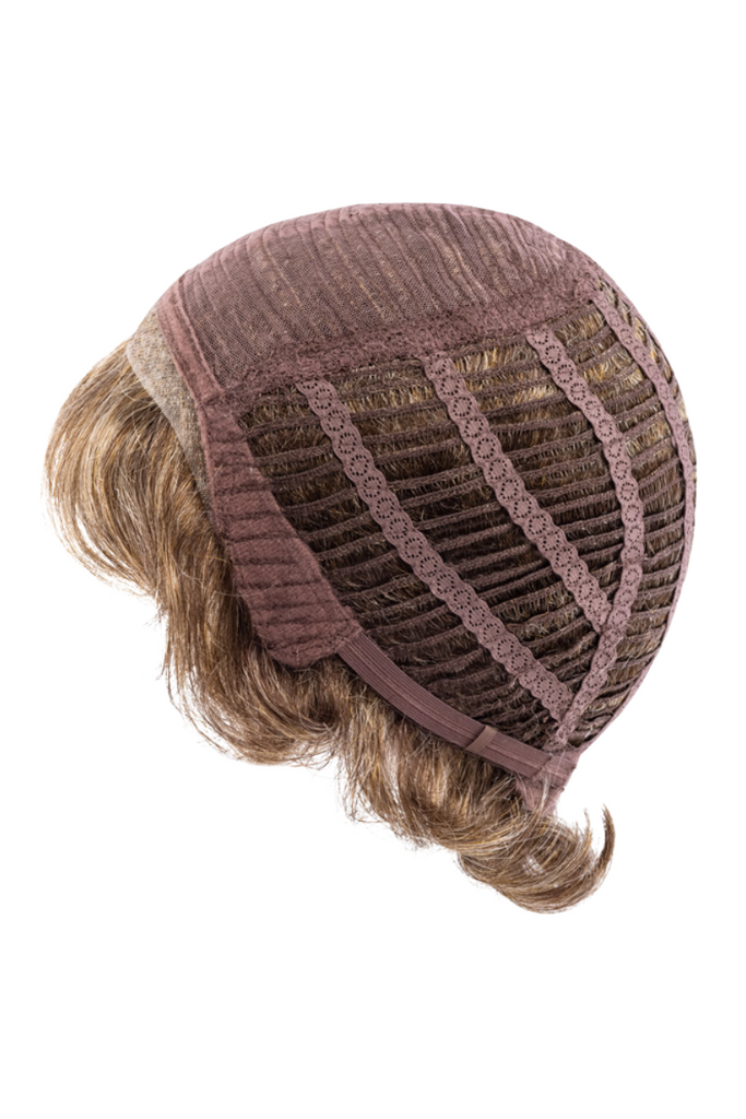 Close up of Ellen Wille CIty Cap Construction showing the lace front cap.