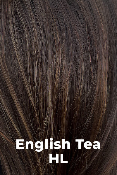 TressAllure - Synthetic Colors - English Tea HL. Dark Brown (6) w/ Bright Red (32) & Strawberry Blond (27) Highlights.