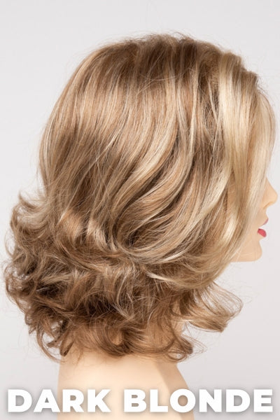 Color Swatch Dark Blonde for Envy wig Jade. Deep blonde with red undertones and bright wheat highlights.