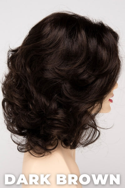 Color Swatch Dark Brown for Envy wig Jade. A blend of rich dark brown and dark mahogany brown with cool undertones.