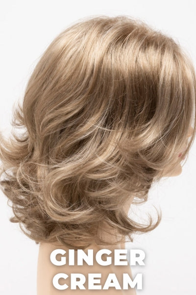 Color Swatch Ginger Cream for Envy wig Jade. Cool light brown and beige blonde blend with pale blonde highlights.