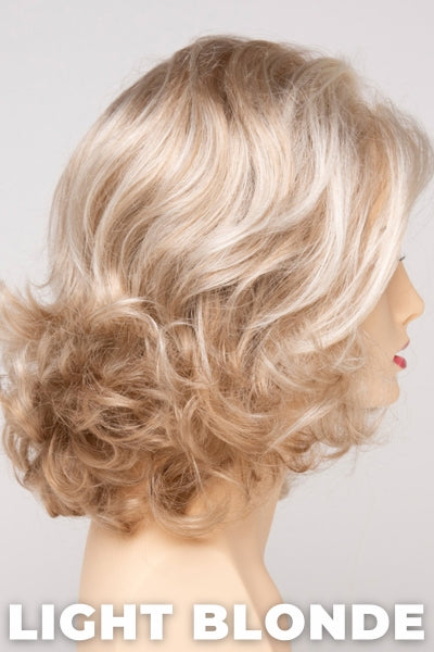 Color Swatch Light Blonde for Envy wig Jade. Golden blonde with creamy blonde and platinum blonde highlights.