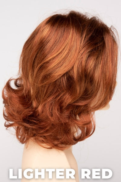 Color Swatch Lighter Red for Envy wig Jade. Auburn red base with bright copper and golden strawberry blonde highlights.