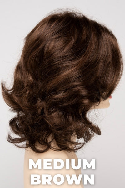 Color Swatch Medium Brown for Envy wig Jade. A rich neutral brown with lowlights and highlights woven throughout.