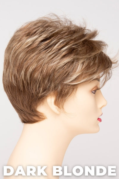 Color Swatch Dark Blonde for Envy wig Jamie. Deep blonde with red undertones and bright wheat highlights.