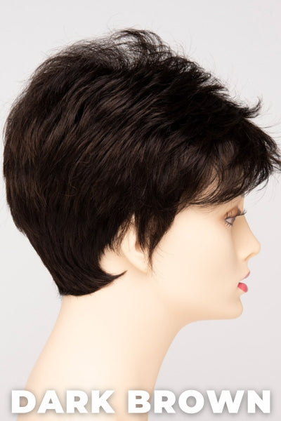 Color Swatch Dark Brown for Envy wig Jamie. A blend of rich dark brown and dark mahogany brown with cool undertones.