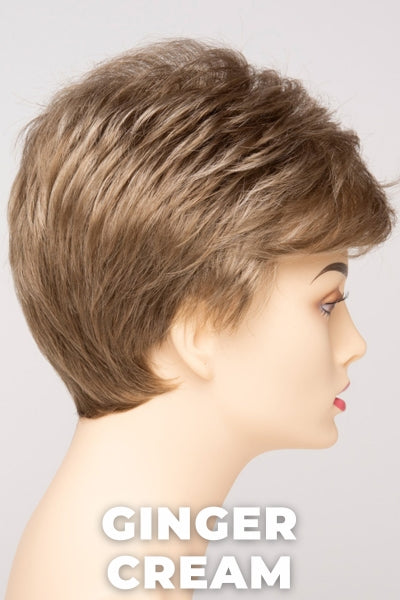 Color Swatch Ginger Cream for Envy wig Jamie. Cool light brown and beige blonde blend with pale blonde highlights.