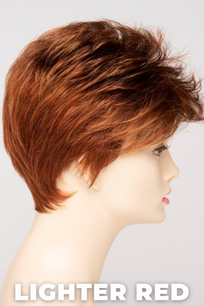 Color Swatch Lighter Red for Envy wig Jamie. Auburn red base with bright copper and golden strawberry blonde highlights.