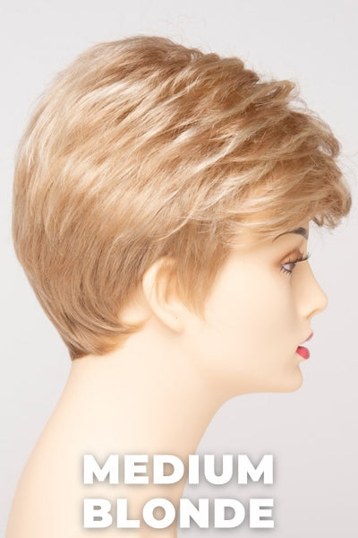 Color Swatch Medium Blonde for Envy wig Jamie. Golden blonde, pale blonde and champagne blonde blend.