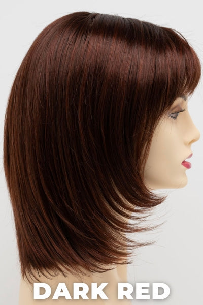Color Swatch Dark Red for Envy wig Jasmine. Dark auburn red base with a blend of deep copper, mahogany and bright burgundy woven throughout.