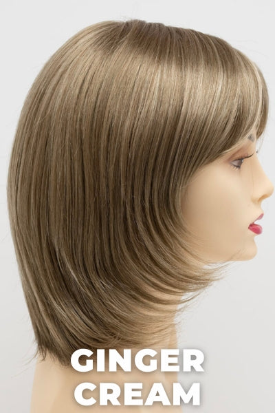 Color Swatch Ginger Cream for Envy wig Jasmine. Cool light brown and beige blonde blend with pale blonde highlights.