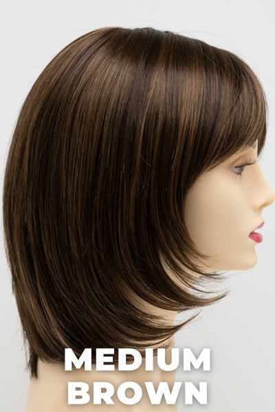 Color Swatch Medium Brown for Envy wig Jasmine. A rich neutral brown with lowlights and highlights woven throughout.