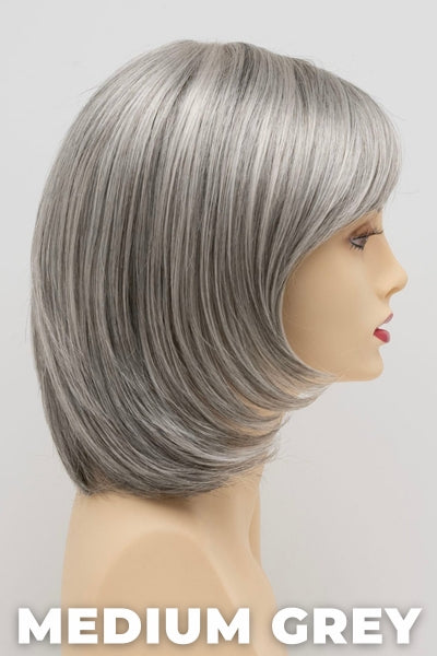 Color Swatch Medium Grey for Envy wig Jasmine. A silvery blend of salt and pepper with medium brown woven throughout.