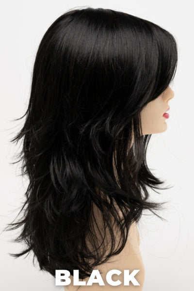 Color Swatch Black for Envy wig Joy. Rich dark ebony with subtle warm undertones.