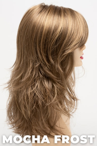 Color Swatch Mocha Frost for Envy wig Joy. Golden brown with subtle golden blonde highlights.