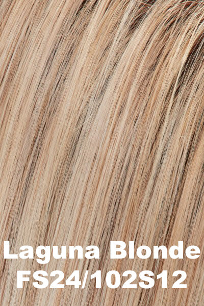 Jon Renau - Heat Defiant Colors - FS24/102S12 (Laguna Blonde). Light Natural Gold Blonde w/ Pale Natural Gold Blonde Bold Highlights, Shaded w/ Light Gold Brown.