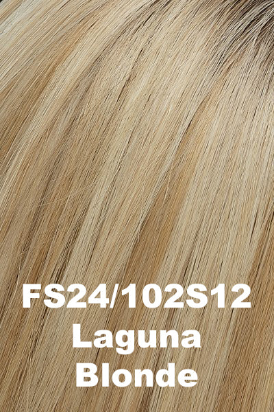 Jon Renau - Human Hair Colors - FS24/102S12 (Laguna Blonde). Light Natural Gold Blonde w/ Pale Natural Gold Blonde Bold Highlights, Shaded w/ Light Gold Brown.