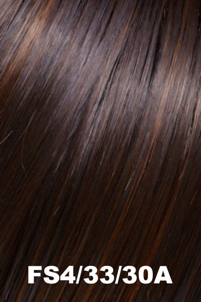 Jon Renau - Shaded Synthetic Colors - FS4/33/30A (Midnight Cocoa). Dk Brown, Med Red, Med Natural Red Blonde/Brown Blend w/ Med Natural Red Blonde/Brown Blend Bold Highlights.