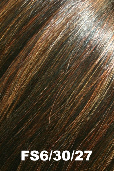 EasiHair - Human Hair Colors - FS6/30/27 (Toffee Truffle). Medium Brown with Medium and Light Auburn Highlights.