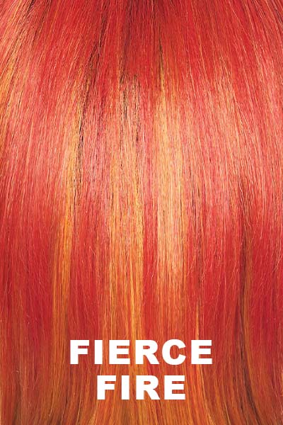 Hairdo - Synthetic Colors - Fierce Fire. Bright red with dark brown roots and orange undertones.