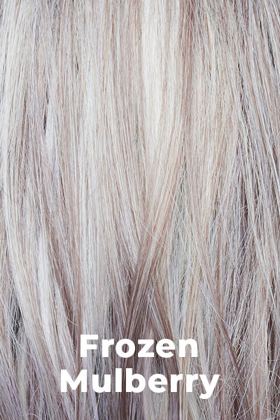 Orchid Wigs - Davina (#6543) - Frozen Mulberry. A stunning hair color that combines a Pale White-Grey Platinum base with subtle Lavender and Frosted Berry tones delicately woven throughout.