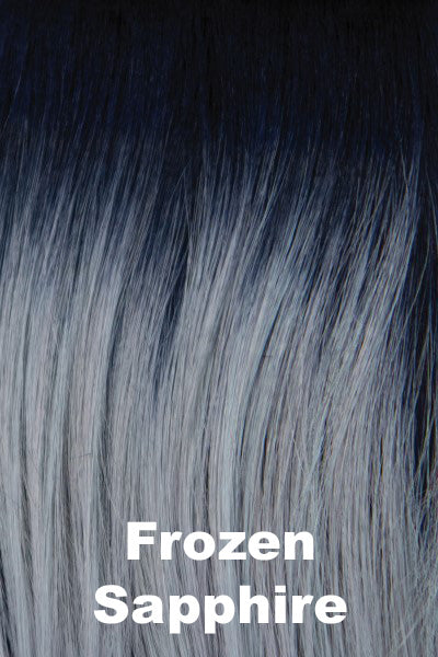 Muse Series Wigs - Dazzling Wavez (#1513) - Frozen Sapphire. A smoky fused icey blue base with indigo black roots.