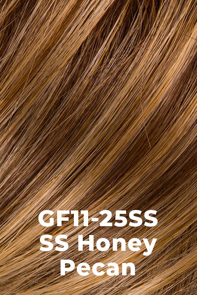 Gabor Wigs - Jaw Dropper - SS Honey Pecan (GF11-25SS). Chestnut Brown Base Shaded with Golden Brown Tones