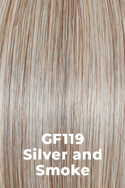 Gabor - Synthetic Colors - Silver and Smoke (GF119). Light Caramel Brown with 80% Gray in front, gradually blended into 50% Gray for a darker nape area.