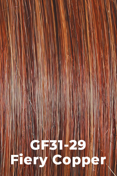 Gabor Wigs - Glam Era - Fiery Copper (GF31-29). Light Brown and Gingery Auburn blended with Strawberry Blonde.