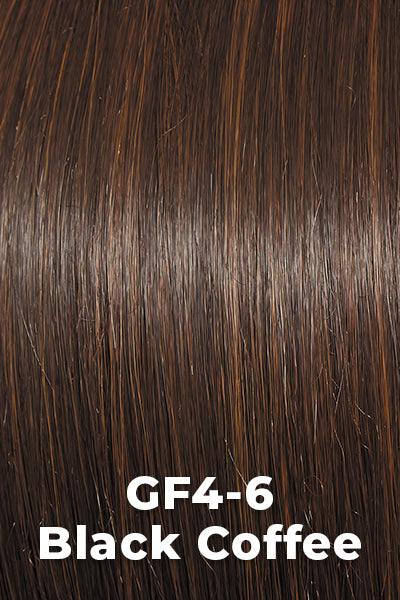 Gabor Wigs - Jaw Dropper - Black Coffee (GF4-6). Dark brown blended with auburn highlights.