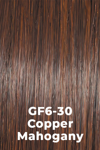Gabor Wigs - Jaw Dropper - Copper Mahogany (GF6-30). Medium Brown and Medium Auburn Blend.