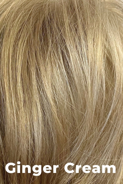 Color Swatch Ginger Cream for Envy wig Harper. Cool light brown and beige blonde blend with pale blonde highlights.