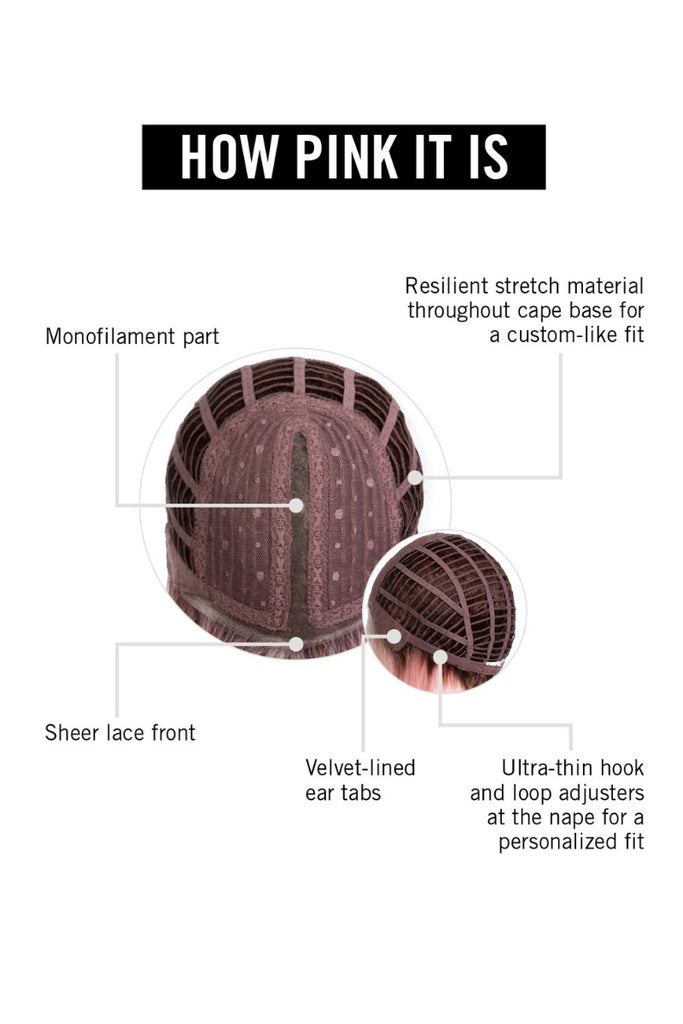 Cap construction diagram showing How Pink It Is by Hairdo Wigs.