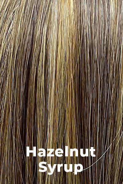 Belle Tress Wigs - Tory (LX-5019) - Hazelnut Syrup. Ash brown base with golden blonde highlights focused on the front.