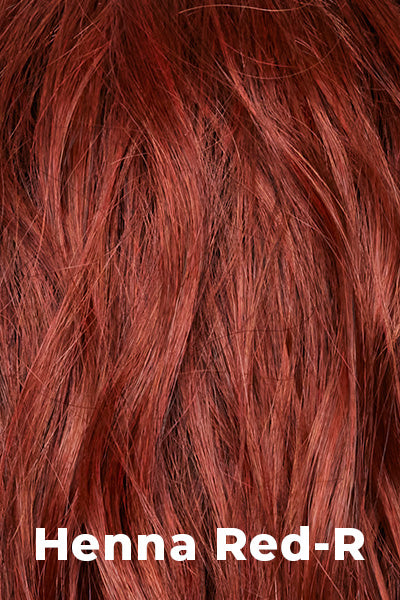 Alexander Couture Wigs - Leoni (#1039) - Henna Red-R. A bright and vibrant Red with Cherry undertones and a rich Coffee Bean Brown toned root regrowth.