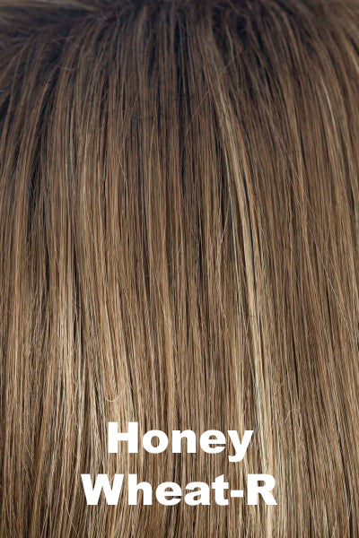 Noriko Wigs - Beau (#1727) - Honey Wheat-R. Shadowed Roots on Marble Brown w/ Sugar Cane Front.