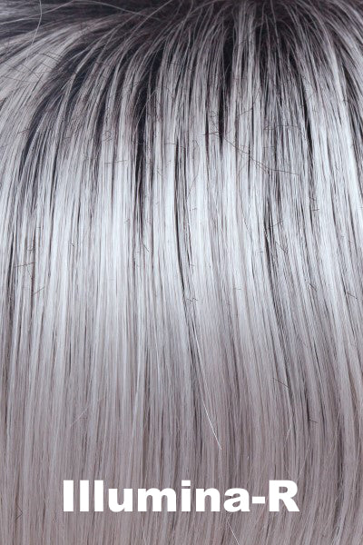 Noriko - Shaded Synthetic Colors - Illumina-R. Soft ash platinum and pure white with dark brown roots.