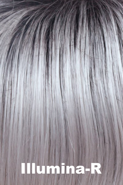 Alexander Couture - Synthetic - Illumina-R. Soft ash platinum and pure white with dark brown roots.