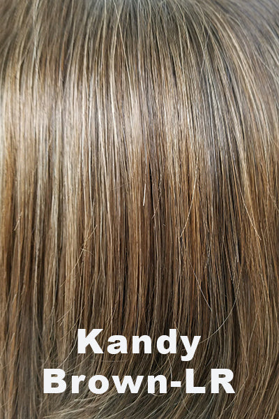 Noriko - Shaded Synthetic Colors - Kandy Brown-LR. Light Brown and Dark Brown Mixed with Long Dark Roots.