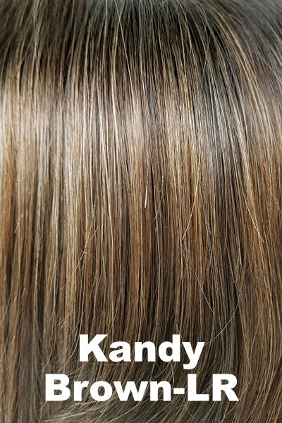 Amore - Shaded Synthetic Colors - Kandy Brown-LR. Light Brown and Dark Brown Mixed with Long Dark Roots.