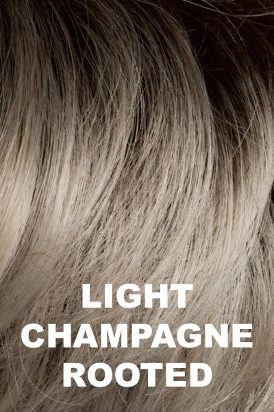 Ellen Wille - Rooted Synthetic Colors - Light Champagne Rooted. Pearl Platinum and Light Golden Blonde Blend with Medium Brown Roots.