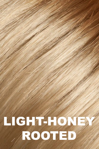 Ellen Wille - Rooted Synthetic Colors - Light Honey Rooted. Medium Honey Blonde, Platinum Blonde, and Light Golden Blonde blend with Dark Roots.