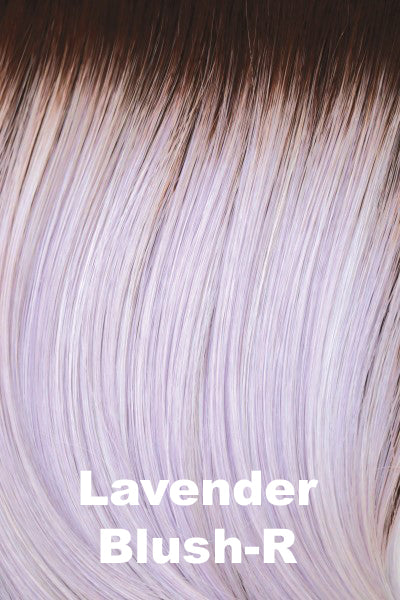 Amore - Shaded Synthetic Colors - Lavender Blush-R. A dark chocolate root running into a lavender silver and iced mauve color.