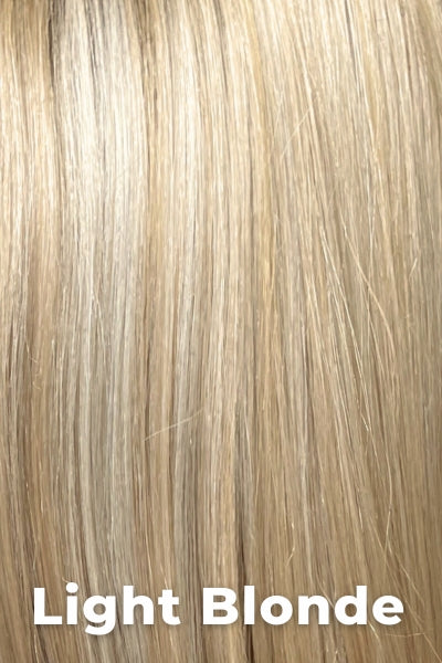 Color Swatch Light Blonde for Envy wig Harper. Golden blonde with creamy blonde and platinum blonde highlights.