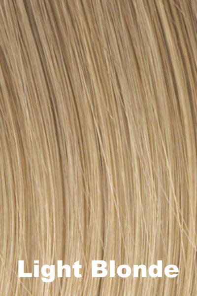 Medium blonde highlighted with pale creamy blonde and golden blonde highlights.