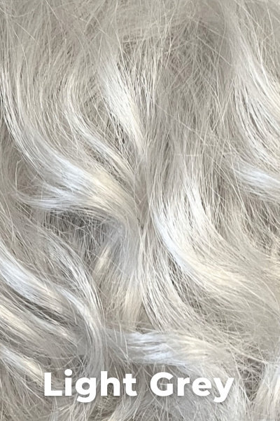 Color Swatch Light Grey for Envy wig Paula Human Hair Blend.  Silver and white grey blend.