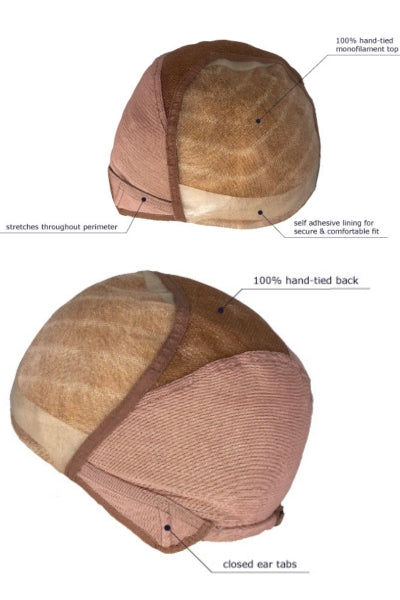 Cap Construction diagram of Emmeline by Estetica wigs.