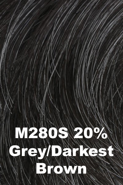 HIM Wigs - Style Elite - M280S. 20% Grey, Darkest Brown