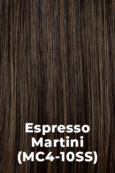Kim Kimble - Synthetic Colors - Espresso Martini (MC4/10SS). Cool Dark Brown base with Medium Brown highlights and Dark roots.